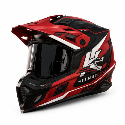 HelmetCove TrailX HC-03 Adventure Helmet Stealth Cyan Edition