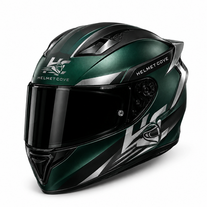 HelmetCove Apex X Full Face Helmet Emerald Green