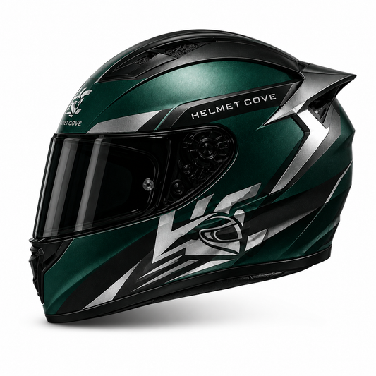 HelmetCove Apex X Full Face Helmet Emerald Green