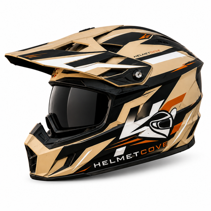 HelmetCove TrailX Pro Dual Sport Helmet – Electric Blue Edition