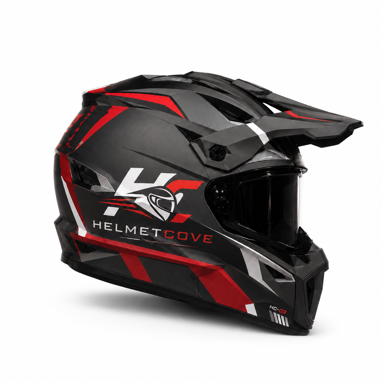 HelmetCove TrailX HC-03 Adventure Helmet Stealth Cyan Edition