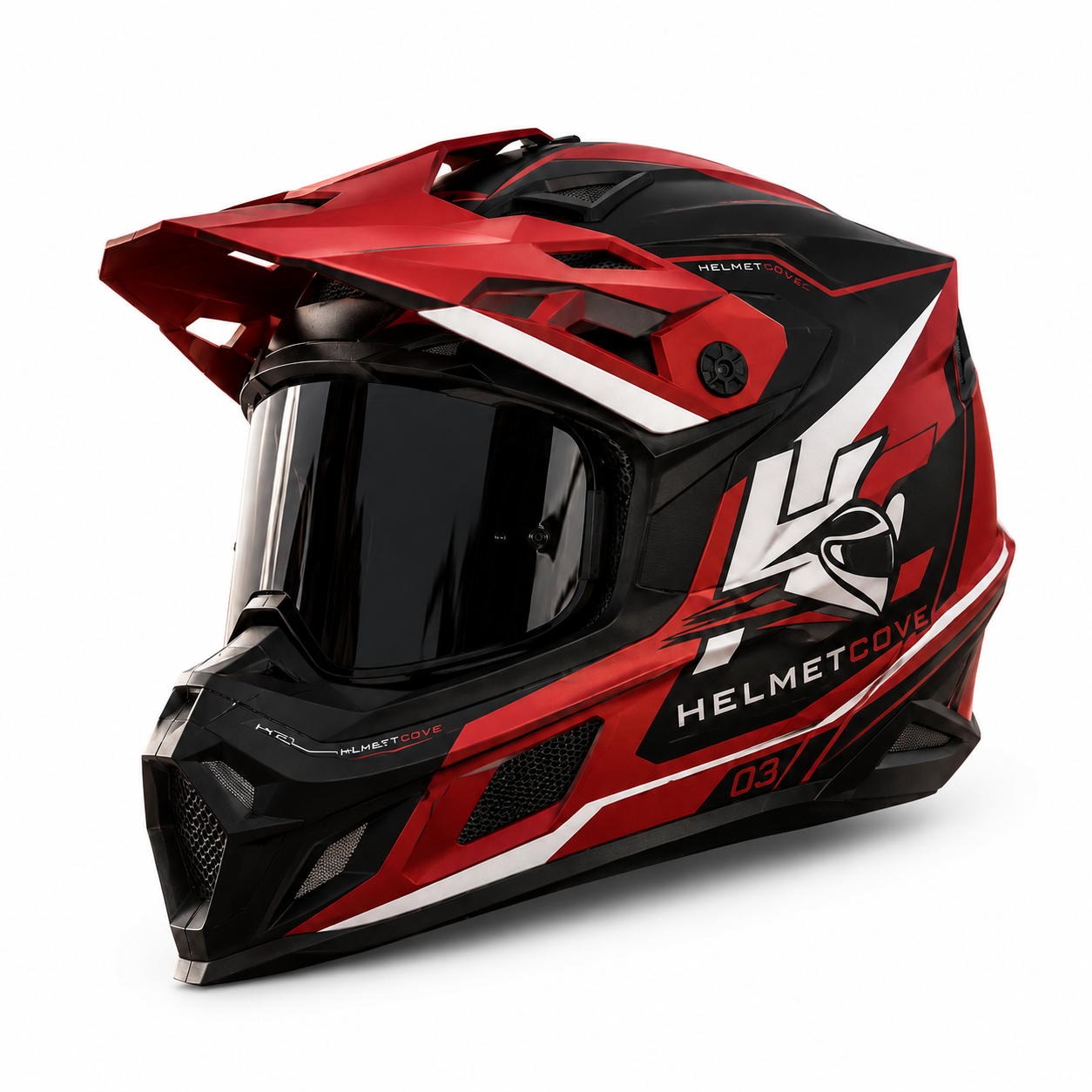 HelmetCove TrailX HC-03 Adventure Helmet Stealth Cyan Edition